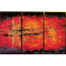 Abstract Red Handmade Oil Painting for Home